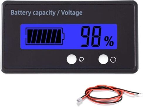 12V 24V 36V 48V 60V 72V 84V battery capacity Monitor& indicator LCD Display Blue Backlight, Waterproof rv Level Voltage Meter Gauge Tester for 2S-15S Lithium-iron &Lead-acid Batteries Auto Car Vehicle in Saudi Arabia
