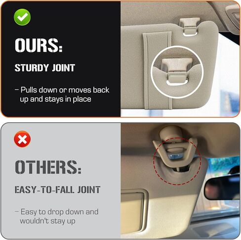 Sun Visor with Light for 2009-2016 Toyota Venza with Sunroof, Left Driver Side Beige Sunvisor Replacement 74320-0T021-A1 in Kuwait