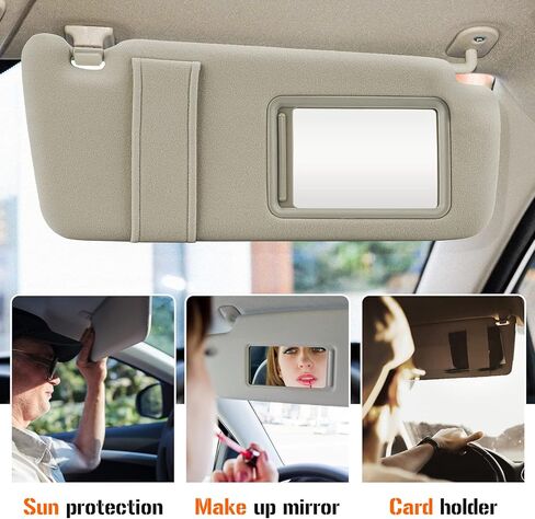 واقي من الشمس مع ضوء لسيارة Toyota Venza 2009-2016 مع فتحة سقف، بديل حاجب الشمس باللون البيج من الجانب الأيسر للسائق 74320-0T021-A1 in Kuwait