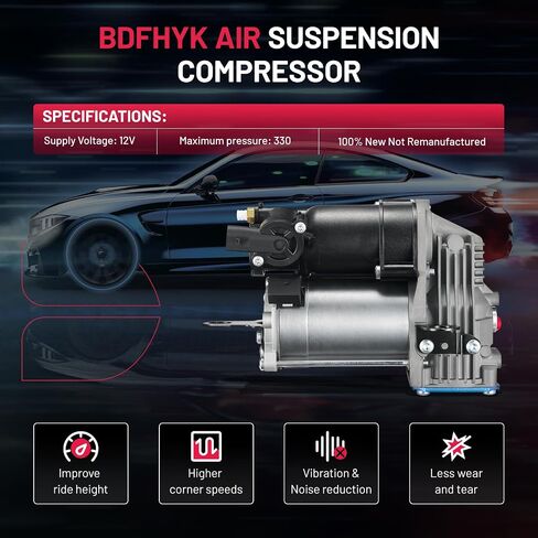 BDFHYK Air Suspension Compressor Compatible with 2011-2021 Jeep Grand Cherokee,2022 Jeep Grand Cheroke WK, Replace#68041137AF,68204730AB, 2011,2012,2013,2014, 2015, 2016, 2017,2018,2019,2020,2021,2022 in Saudi Arabia