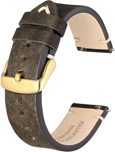 BSIONSTRAP Antique Watch Bands for Men, Italian Leather, Quick Release Watch Straps, Compatible with Watch Lug Width 18mm 20mm 22mm in Kuwait