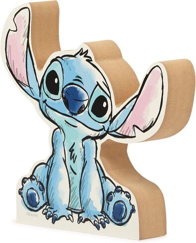 Disney Lilo and Stitch With Angel Shelf Sitter Decor | Adorable Stitch Wood Block Tabletop Decoration for Home in Saudi Arabia