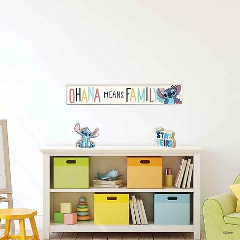 Disney Lilo and Stitch With Angel Shelf Sitter Decor | Adorable Stitch Wood Block Tabletop Decoration for Home in Saudi Arabia