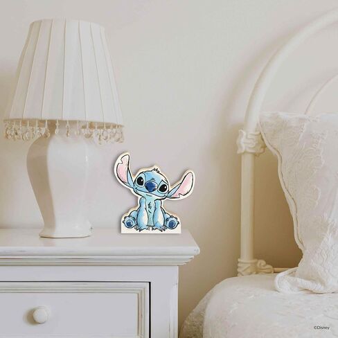 Disney Lilo and Stitch With Angel Shelf Sitter Decor | Adorable Stitch Wood Block Tabletop Decoration for Home in Saudi Arabia