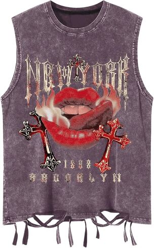 SOLY HUX Men's Summer Gothic Tank Top Graphic Print Distressed Sleeveless Shirts Vintage Hip-hop Vest in Saudi Arabia
