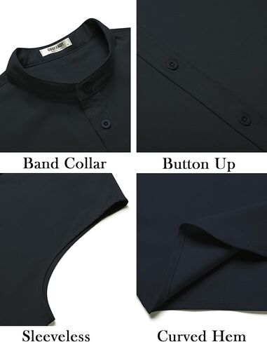 COOFANDY Men's Summer Beach Tank Tops Sleeveless Button Up Shirt Casual Textured Tank Shirts in Kuwait