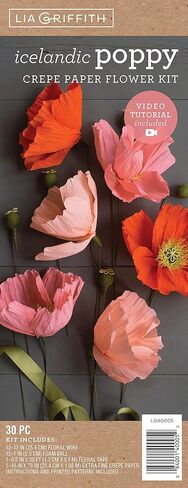 Lia Griffith LG40001 Crepe Paper Flower Kit, Roses, Assorted Sizes, Colors May Vary 28 Count in Saudi Arabia