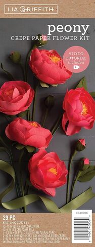 Lia Griffith LG40001 Crepe Paper Flower Kit, Roses, Assorted Sizes, Colors May Vary 28 Count in Saudi Arabia