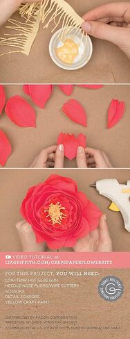 Lia Griffith LG40001 Crepe Paper Flower Kit, Roses, Assorted Sizes, Colors May Vary 28 Count in Saudi Arabia