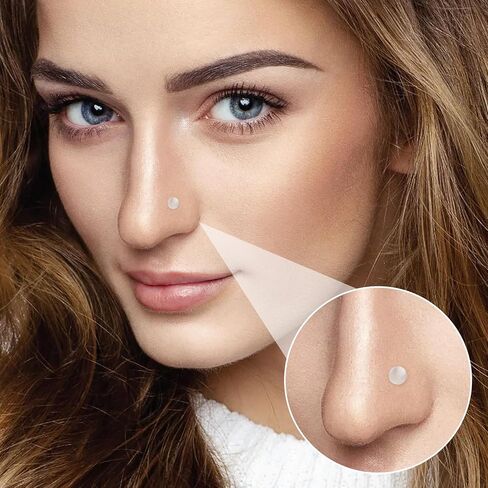 Lusofie 48Pcs Clear Nose Studs & Piercing Jewelry - Acrylic Retainers for Lip, Nipple, Tongue, Septum, Eyebrow, Belly, Tragus, Helix, and Cartilage in Kuwait