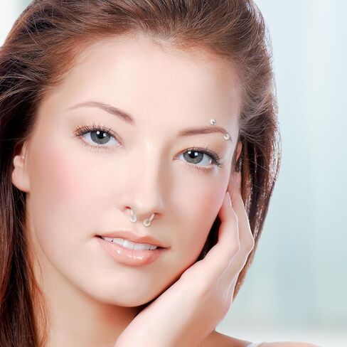 Lusofie 48Pcs Clear Nose Studs & Piercing Jewelry - Acrylic Retainers for Lip, Nipple, Tongue, Septum, Eyebrow, Belly, Tragus, Helix, and Cartilage in Kuwait