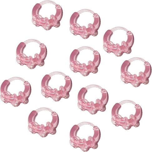 مجموعة حلقات الأذن والأنف البلاستيكية المضادة للحساسية للجنسين، 12 زوجًا، مع حلقات إضافية وإبزيم (أسود) in Kuwait