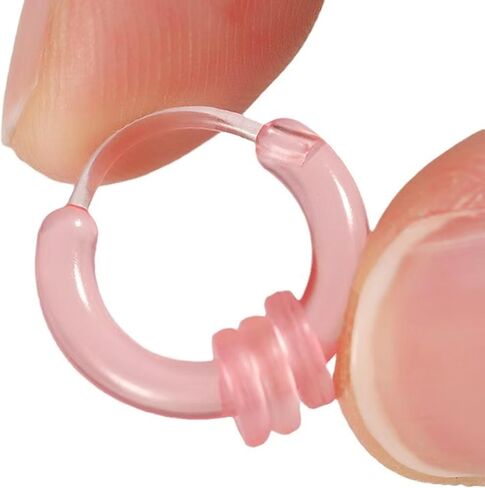 مجموعة حلقات الأذن والأنف البلاستيكية المضادة للحساسية للجنسين، 12 زوجًا، مع حلقات إضافية وإبزيم (أسود) in Kuwait