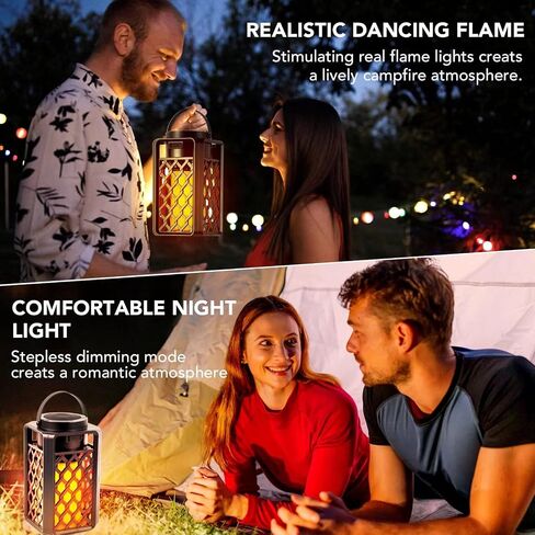 Outdoor Bluetooth Speakers, Tesoorda Waterproof Wireless Bluetooth Speaker with Torch Light, Portable LED Flame Speaker with Loud Sound for Camping Patio Home Decor, Gifts for Couples Dads Moms 2 pack in Saudi Arabia