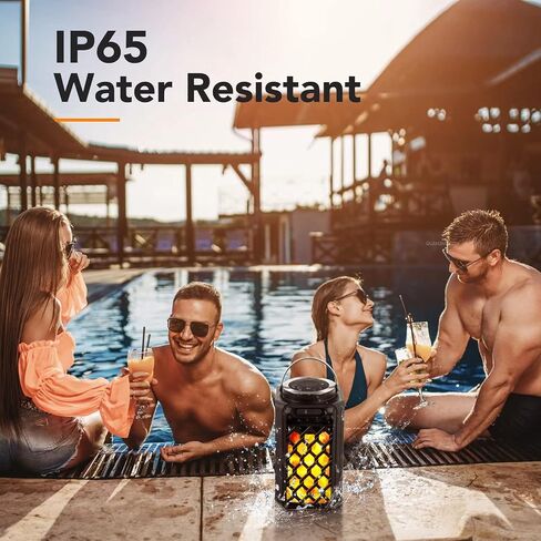 Outdoor Bluetooth Speakers, Tesoorda Waterproof Wireless Bluetooth Speaker with Torch Light, Portable LED Flame Speaker with Loud Sound for Camping Patio Home Decor, Gifts for Couples Dads Moms 2 pack in Saudi Arabia