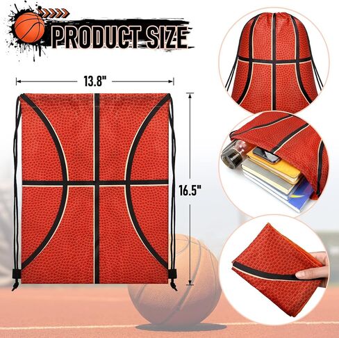 14 Pcs Drawstring Bags Softball Baseball Basketball Football Goodie Favor Bags Cinch Candy Bag Sackpack for Sports Teams (Basketball) in Kuwait