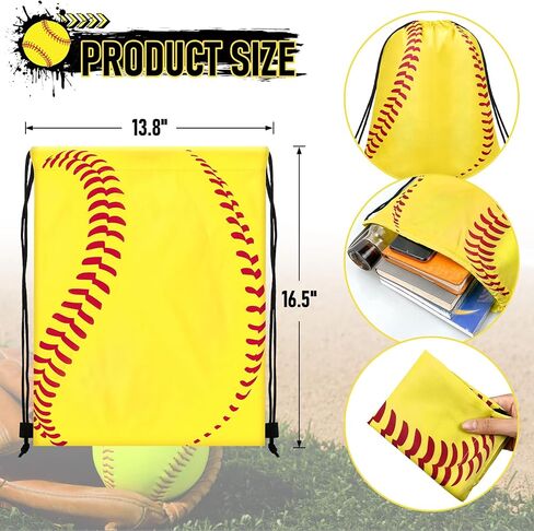 14 Pcs Drawstring Bags Softball Baseball Basketball Football Goodie Favor Bags Cinch Candy Bag Sackpack for Sports Teams (Basketball) in Kuwait