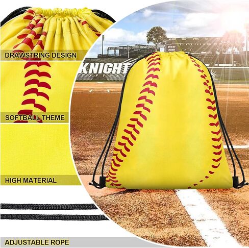 14 Pcs Drawstring Bags Softball Baseball Basketball Football Goodie Favor Bags Cinch Candy Bag Sackpack for Sports Teams (Basketball) in Kuwait