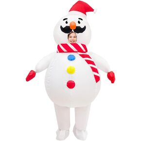 RHYTHMARTS Inflatable Christmas Snowman Costume Snowman Inflatable Costumes Santa Claus Costume Adult Blow up Snowman Costumes