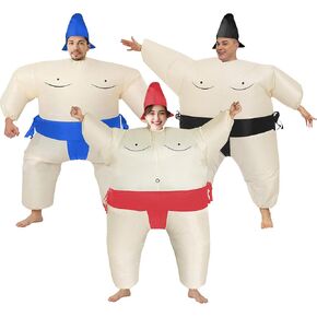 3 Packs Inflatable Sumo Wrestler Costume Cosplay Blow Up Suit for Adult/Holiday/Halloween/Birthday Party