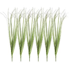 uxcell 6Pcs Artificial Grass Plants, 20.5" Plastic Fake Wheat Grass Greenery Shrubs Outdoor Artificial Shrubs Faux Bushes for Home Garden Front Decor, Red