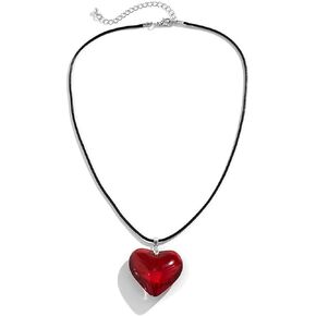 YANCHUN Halloween Black Choker for Women Queen of Hearts Necklace Vintage Victorian Choker Necklace Red Heart Pendant Necklace Queen of Hearts Accessories Jewelry