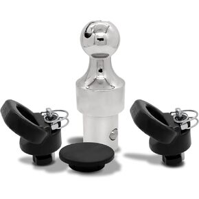 60638 Puck System Gooseneck Hitch Ball Kit, Compatible with 2013-2024 Dodge RAM 2500 3500, 2-5/16 Inch Gooseneck Ball for Truck Bed with 2 Gooseneck Safety Chain Anchors | 38000 lbs GTW/ 9500 lbs VTW