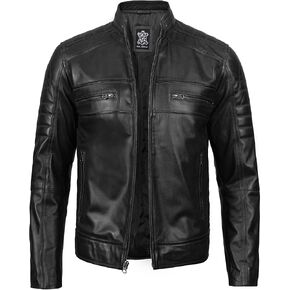 Blingsoul Real Lambskin Men's Leather Jackets - Cafe Racer Style Premium Leather Jacket Men