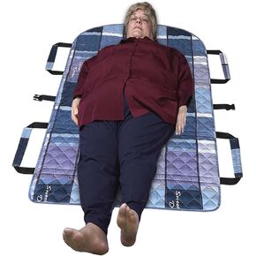 Positioning Bed Pad with Handles, 100% Cotton Shell; Breathable Slide Sheets for Patients to Prevent Bed Sores; Waterproof Draw Sheets for Hospital Bed, 36" x 54",Checks Pattern