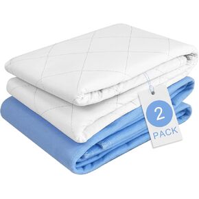 Potty Training Pads for Kids 34" X 36" 2 Pack, Reusable Bed Wetting Pee Pads for Incontinence Extra Large, Washable Bed Pads Protector Waterproof, Leak-Proof Absorbent Underpads for Dogs Pets