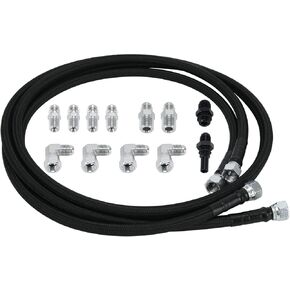 6AN 70" Transmission Fluid Oil Cooler Hose Line kit for GM Chevy Transmission 4L80E TH350 TH400 4L60E 700R4 200-4R TR6060 Ford AOD 4R100 4R70W and C5 Stainless Steel Braided PTFE Hose