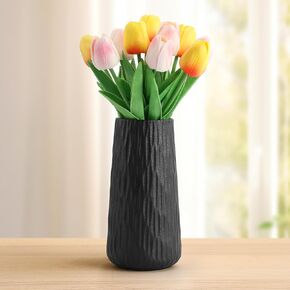 Ceramic Vase for Home Decor,COPOTEA 8 Inch White Flowers Vase, Modern Cylinder Vase for Centerpieces Entryway Shelf Living Room Table Decor