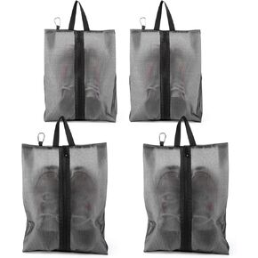 4 Pack Shoe Bags for Travel, Sneaker Bags, Waterproof Travel Shoe Bags with Zipper for Packing, Golf Shoe Dust Bags for Man and Women