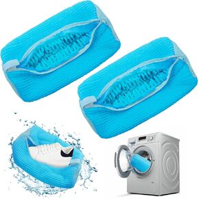 2Pcs Shoe Washing Machine Bag, Reusable Laundry Shoe Bag for Washer Dryer-Deep Cleaning & Durable & Suitable for All Shoe Sizes (Yellow)