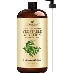 Handcraft Blends Vegetable Glycerin/Glycerine - 8 Fl Oz - 100% Pure and Natural - Premium Grade Hair and Body Oil - Massage Oil - for DIY Blends