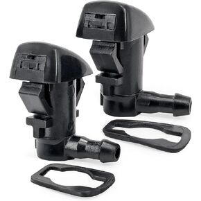 فوهات غسالة الزجاج الأمامي Click&Fit المتوافقة مع Ford Fusion من 2008 إلى 2012 - رشاشات المياه النفاثة الأمامية تستبدل 8E5Z17603A، 2 منافذ، أسود، طقم مكون من قطعتين in Kuwait