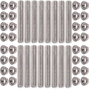 M8*1.25 Studs Kit Exhaust Studs and Nuts Kit Compatible with Ford 4.6L 5.4L F150 F250 Studs and Nuts Stainless Steel 16 Bolts +32 Nuts