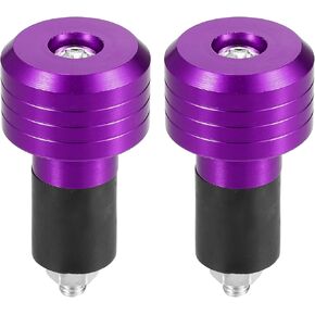 Motorcycle Handlebar End Plug Aluminum Alloy 7/8" 22mm 30mm OD Fashionable | Front Handle Bar Grips Cap Gear Balanced Plug Purple 2 Pcs