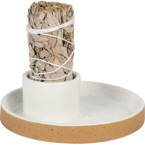 Ceramic Incense Holder, Bundle Smudge Bowl, Smudging Plate for White Sage, Palo Santo Sticks, Candles For Offering