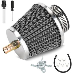 35mm (1-3/8") Air Filter Compatible with Taotao Coolster 110cc 125cc Baja Sunl Apollo SSR ATV Quad 4 Wheeler 50cc 70cc 90cc CRF50 Go Kart Pit Dirt Bike Parts Petcock Fuel Shut Off Valve
