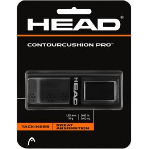 HEAD Contour Cushion Pro Tennis Racket Replacement Grip - Tacky Racquet Handle Grip Tape - Black