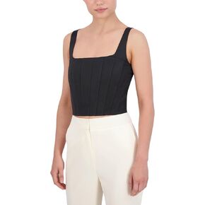 BCBGMAXAZRIA womens Sleeveless Square Neck Corset Top