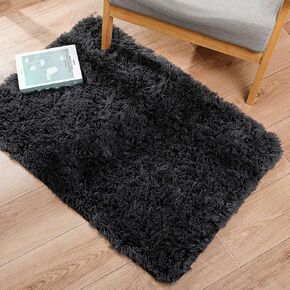 Ophanie Small Throw Rugs for Bedroom, 2x3 Non Slip Mini Area Rug, Affordable Fluffy Grey Carpet, Door Entryway Indoor Inside Front Entrance Dog Mat, Home Decor Aesthetic, Nursery