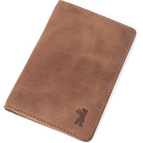 BERLINER BAGS Vintage Genuine Leather Card Holder Porto, Slim Bifold Wallet, RFID Wallet for Men and Women - Brown