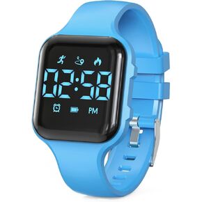 Kids LED Digital Watch, with Pedometer Step Counter, Waterproof, Sport Wristwatch, Calendar, Alarm Clock for Children Boys Girls Teens