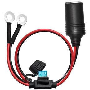 Chanzon 12V / 24V Power Supply Car Plug Outlet - 6FT/3FT UL 16AWG Cable with 15A Fuse - Heavy Duty DC Cigarette Lighter Female Socket Extension with Perforated Terminal Direct Battery Type