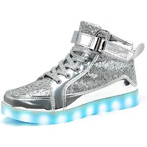 IGxx LED Shoes for Kids Light Up Shoes Boys Girls Fashion High Top LED Lights Sneakers Kids Glowing