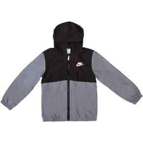Nike Sportswear Light Weight Hooded Windrunner Full-Zip Jacket - Smoke Grey - Kids Size 5