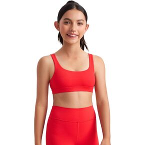 CRZ YOGA Girls Butterluxe Training Sports Bra - Scoop Neck U Back Yoga Bra for Teens Kids Dance Crop Top