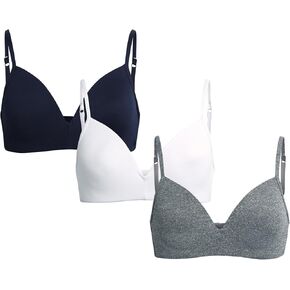 LaLa Girls' Training Bra - 3 Pack Lightly Molded Wire-Free A-Cup Girls Sports Bra Cami - Breathable Training Bras for Girls
